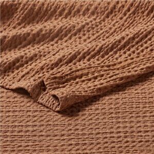 THRESHOLD NWT tencel lycocell waffle bed blanket -brown -twin